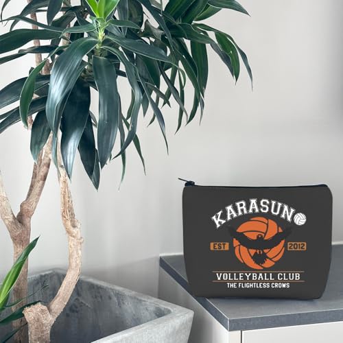 WCGXKO Anime Lover Volleyball Club Makeup Bag - Japanese Volleyball Anime Cosmetic Pouch