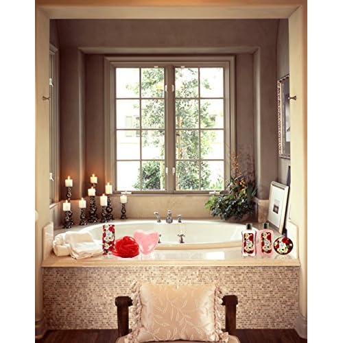 Mothers Day Gifts, Spa Baskets for Women Bath and Body Basket for Women, Includes Love of Rose Shower Gel, Bubble Bath, Body Lotion, Bath Salt, Red Bath Puff and Heart Bath Bomb