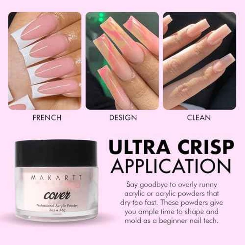 MakarttPro Acrylic Starter Kit for Beginners - Includes Pink & Clear Powder, High-Quality Acrylic Essentials Perfect for Aspiring Professional Nail Technicians