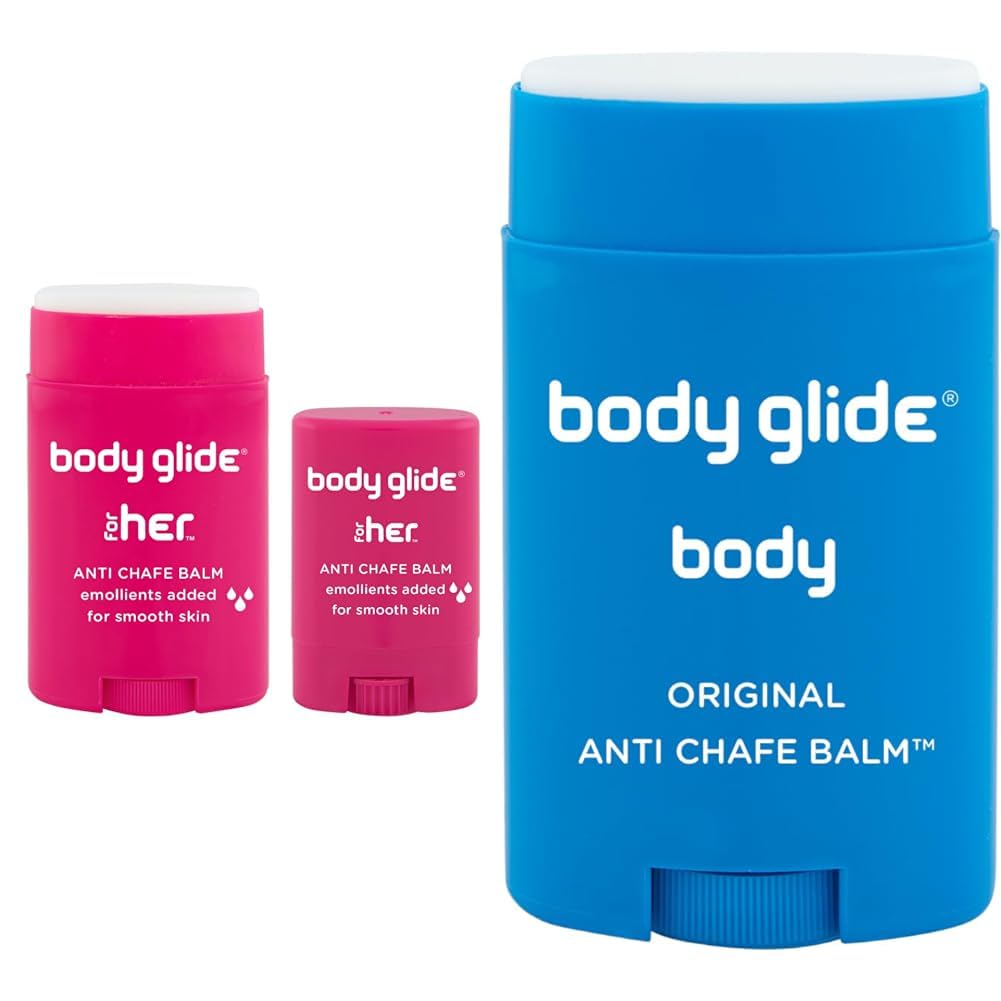 BodyGlide For Her Anti Chafe Balm, 1.5oz & 0.35oz Bundle + Body Glide Original Anti Chafe Balm | 1.5oz