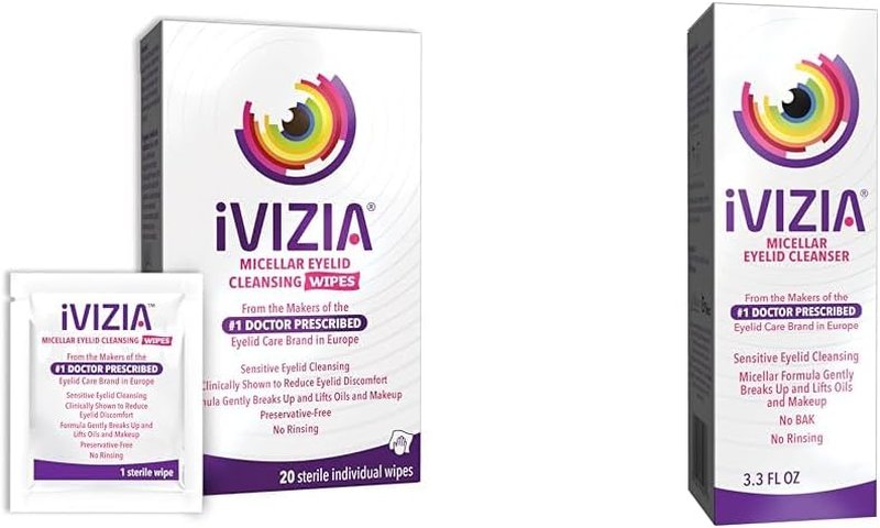 Eyelid Cleansing Bundle - 20 Sterile Wipes & 3.3 Fl Oz BAK-Free Micellar Cleanser