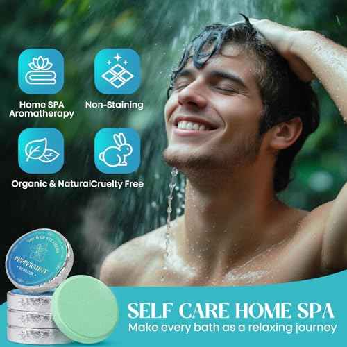 Shower Steamers Aromatherapy, Birthday Gifts for Men Teen, Stocking Stuffers White Elephant Christmas Gift for Adults, Natural Essential Oils Bath Bombs Relaxation SPA ? 15 Tablets