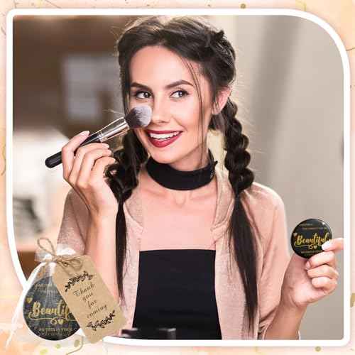 Tradder 50 Sets 2.76 Inch Inspirational Appreciation Gifts Compact Mirrors Bulk for Women Quinceanera Small Pocket Makeup Mirrors for Christmas Employee Gift