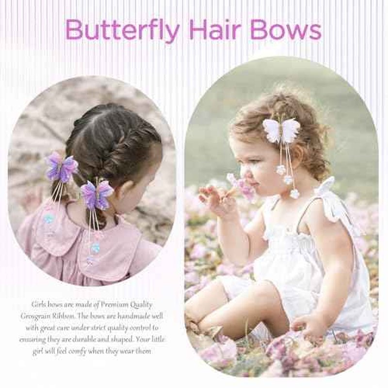 OAOLEER 6PCS Halloween Hair Bows for Girls, Yellow Purple Flower Hair Accessories for Girls Grosgrain Ribbon Bows With Alligator Clips Girl for Kids Teen (Flower Bows-Back to School)