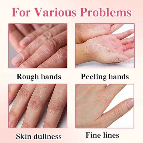 6 Pcs Hand Masks Moisturizing Glove, Hydrating Hand Mask for Dry cracked Hands, Exfoliating Collagen Gloves for Smooth Hands, Smooth Exfoliating Hand Peeling Mask