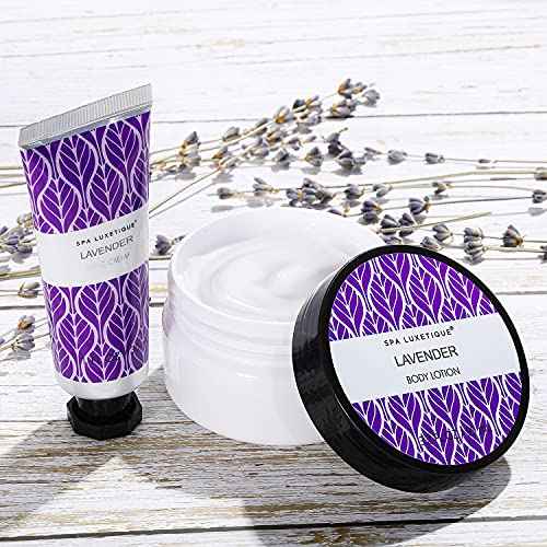 Spa Luxetique Lavender Spa Set, Bath Set for Women Gift, Relaxing Home Spa Kits Includes Body Lotion, Shower Gel, Bubble Bath, Hand Cream, Birthday Gifts for Women,Mothers Day Gifts