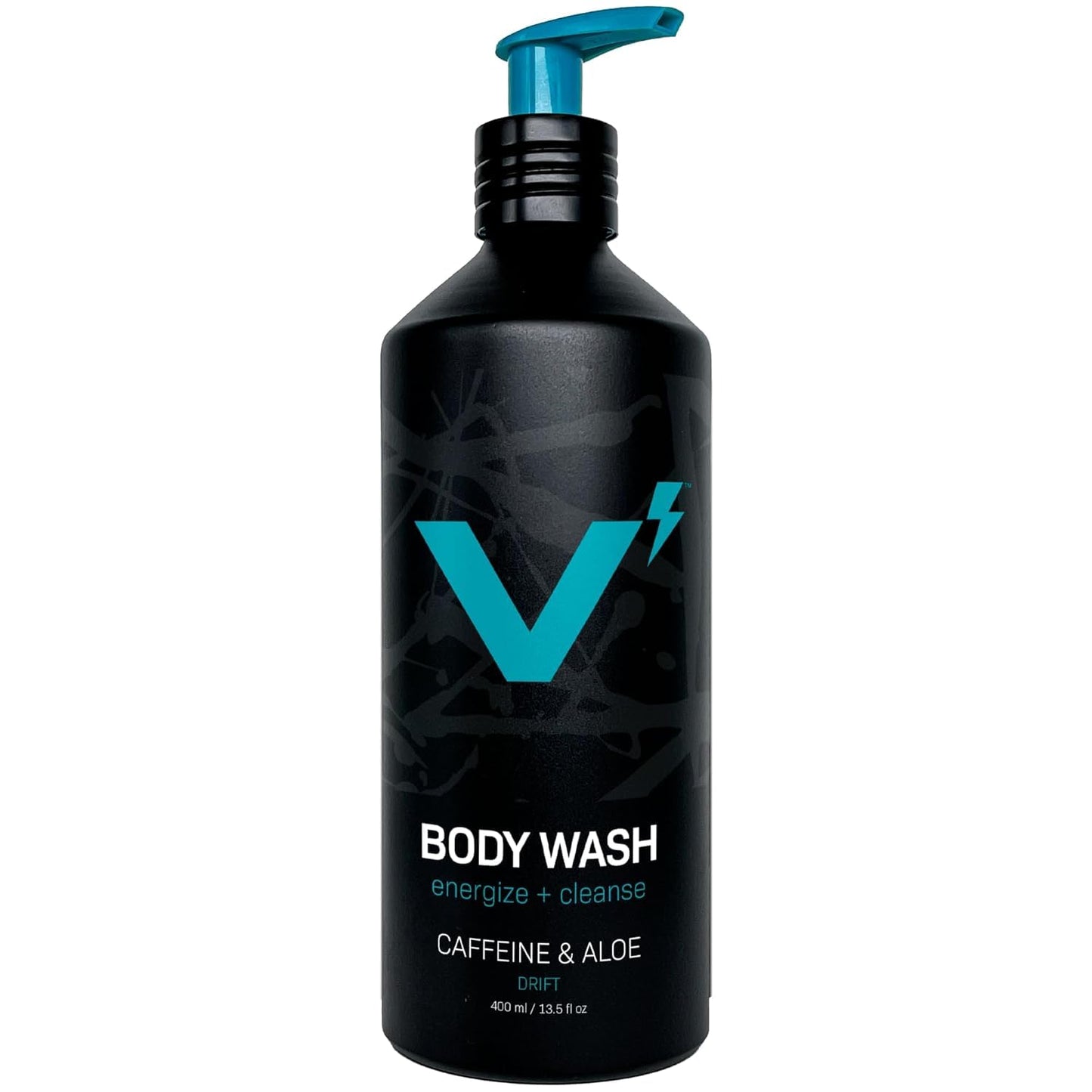 VOLT Body Wash for Men – Sulfate-Free with Caffeine & Aloe, Citrus Sea Salt Scent, 13.5 oz (400ml) Refillable Aluminum Bottle