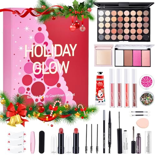 Makeup Advent Calendar for Girls Teens,Advent Beauty Calendar 2025,24 Days Christmas Gifts Set,Xmas Holiday Countdown Surprises Make up Gift Kit for Makeup Starter