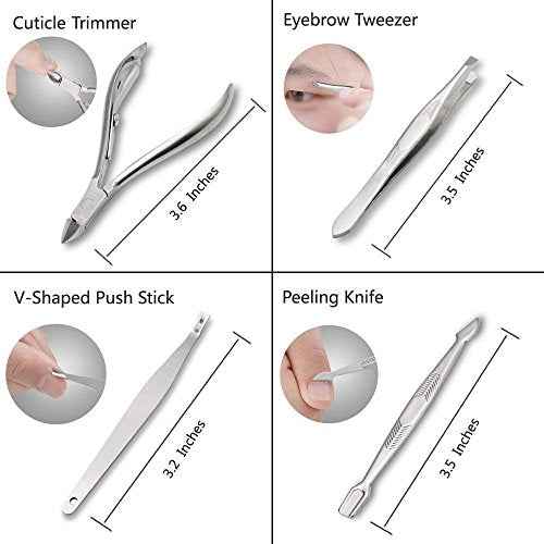 ZIZZON Professional Nail Care kit Manicure Grooming Set with Travel Case(Rose Gold)