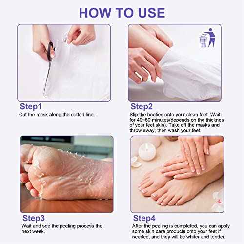 Foot Peeling Mask (5 Pack) Exfoliant for Peeling Off Calluses, Natural Exfoliator for Dry Dead Skin, Callus, Repair Rough Heels Soft Smooth Touch