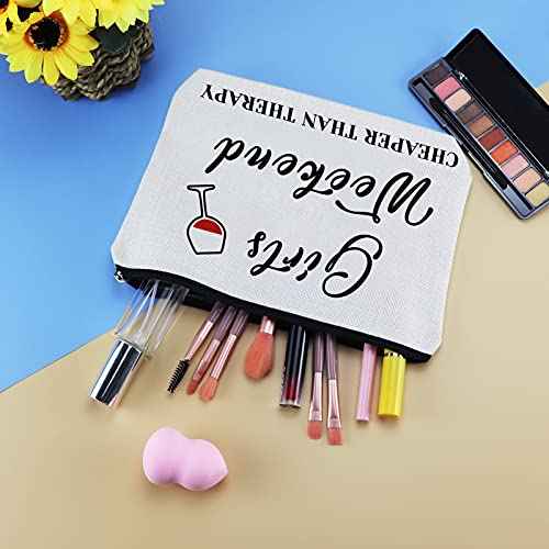 3 Pcs Girls Weekend Best Friends Gift for Women Makeup Bag Friendship Travel Trip Gift Cosmetic Bag Christmas Graduation Wedding Birthday Present for Sister Friends Bestie Travel Toiletry Pouch