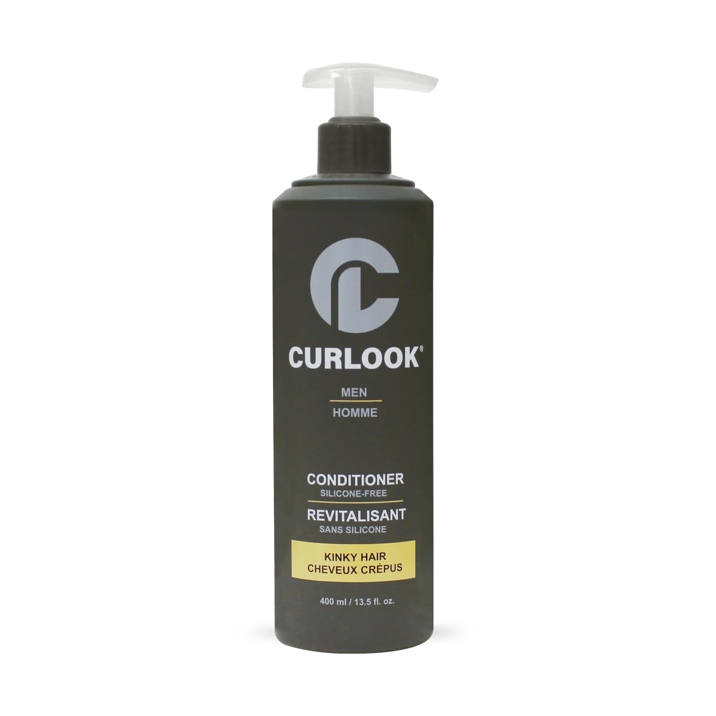 CURLOOK Kinky-Coily Hair Conditioner for Men | Silicone Free - 400ml (13.5 oz) | adds softness, and shine to help tame stubborn kinky hair | Made in Canada