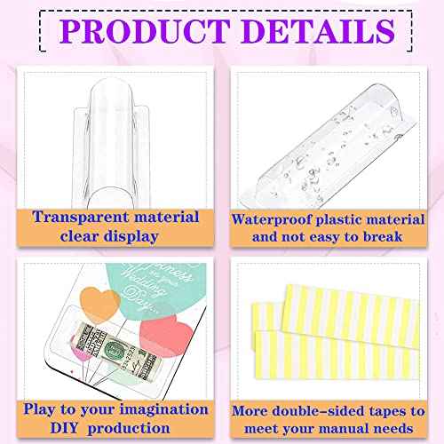 WESAPPINC Clear Chapstick Pouch Plastic Lip Balm Pouches for Gift Cards & Money Cards,Lip Balm Plastic Cover with Adhesive (35PACK)