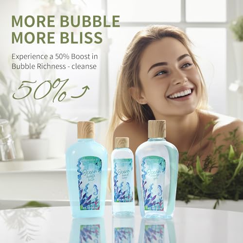 Green Canyon Spa Gift Baskets for Women, Bath and Body Gift Set for Women, 12Pcs Ocean Spa Sets Includes Bubble Bath, Body Lotion,Mothers Day Gifts for Her,Spa Baskets