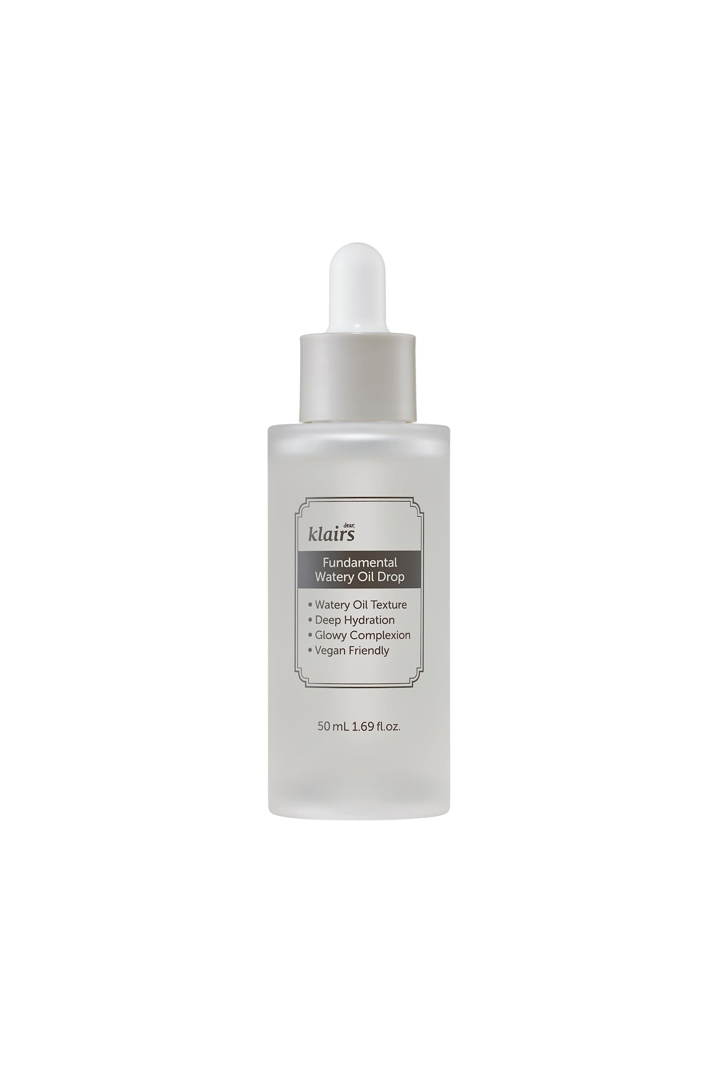 DearKlairs Fundamental Watery Oil Drop – Korean Water-Based Serum with Green Tea, Ceramide, Peptides & Squalane, Hydrating Facial Oil for Glowing Skin, Vegan, Sensitive Skin Friendly, 1.69 Fl Oz