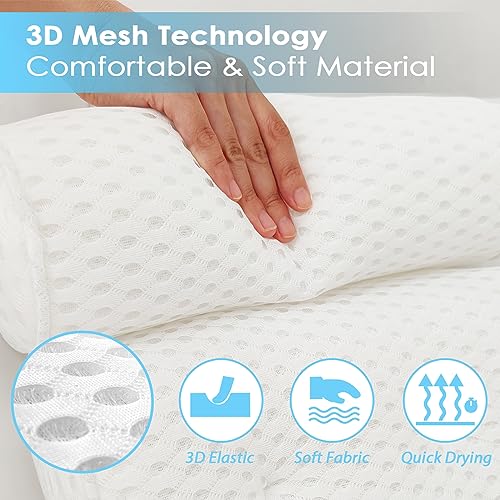 AEROiVi Luxury Bath Pillows for Tub£¬Bath Pillow Bathtub Pillows for Head and Neck Support Bath Cushion Made from Soft Spacer Mesh Material with Suction Cups