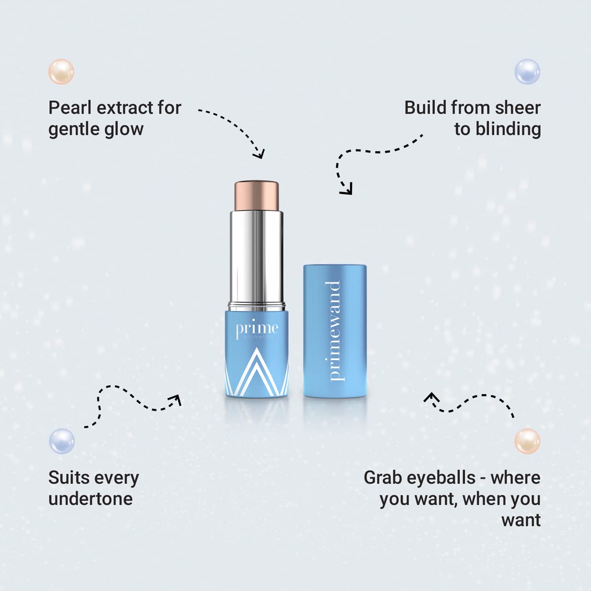 Prime Prometics PrimeWand Pearl – Stunning & Natural Pro-Age Makeup Highlighter Stick for Mature Women
