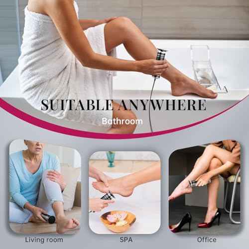 krofaue 1000RPM Electric Callus Remover - Professional Aluminum Foot File Adjustable Pedicure Tool with 60pcs Sandpaper Discs for Dead Skin at Home