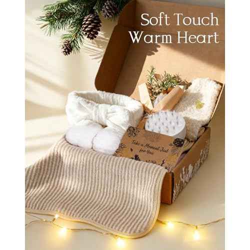 Coralogo Natural Spa Gift Baskets - Natural Pampering Spa Set, Self-Care Get Well Soon Basket,Thank You Gifts, Unique 11pcs Gift Set for Birthday Christmas Valentines Day Mothers Day