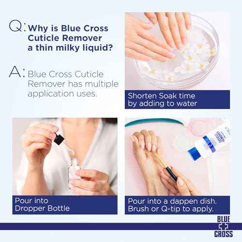 Cuticle Remover & Softener Liquid for Nails ? Blue Cross Professional Nail Care with Lanolin, Hydrating Treatment for Dry Cuticles & Hangnails, Made in USA, 6oz