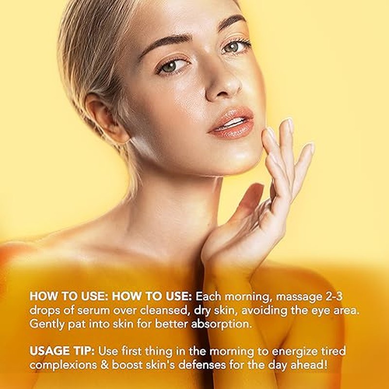 Go Beauty Daily Skin Brightening & Tightening Serum with Vitamin C, Niacinamide, Vitamin B5, Collagen & + 7 Peptide Complex for Dark Spots, Dull & Uneven Skin Tone ? Glowing Essence,1 fl. Oz