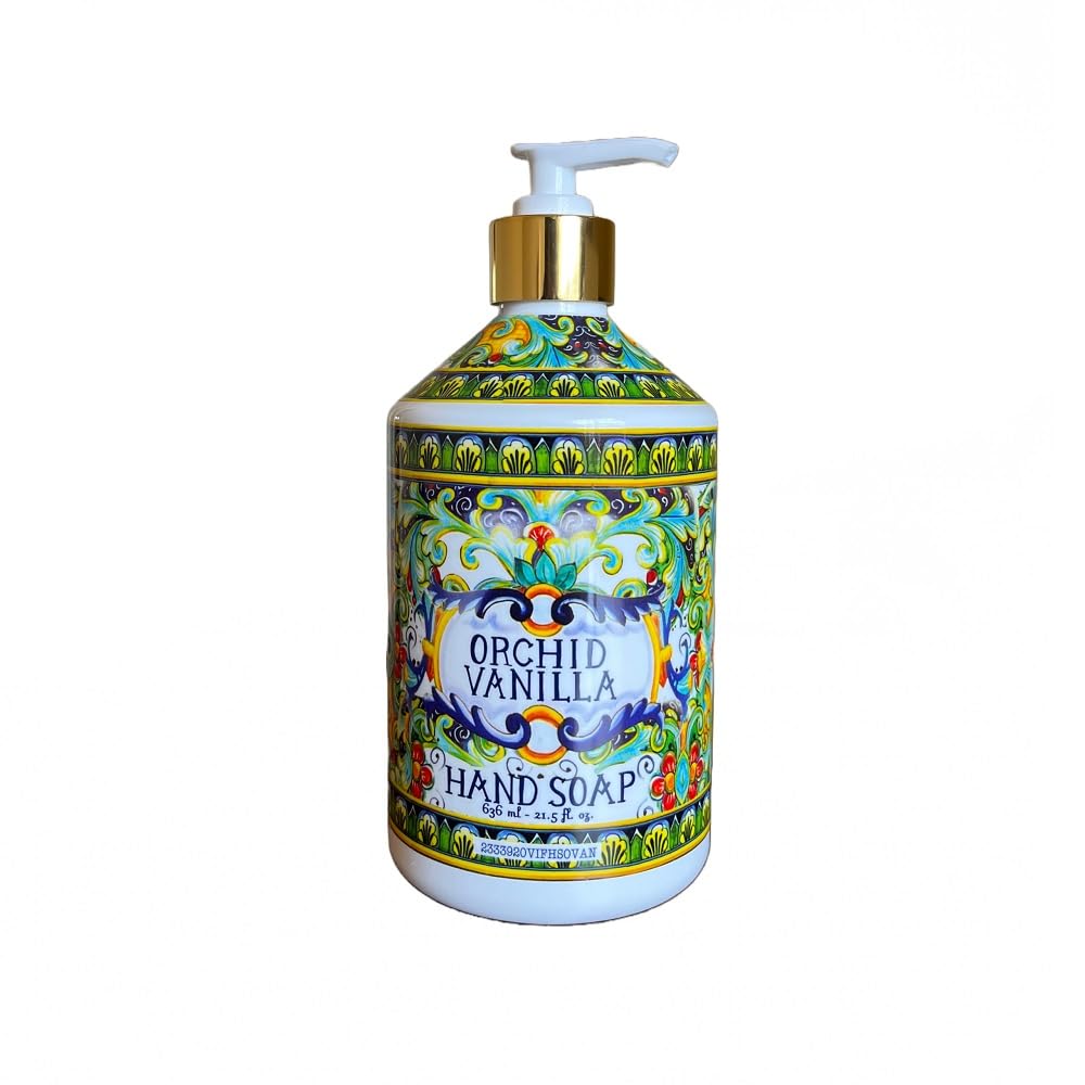 Home and Body Company Hand Soap Villa Flora Collection 16 FL/473ml Bottles infused with Essential Oils (SET OF 4) Sea Salt Verbena, Coconut Citrus, Orchid Vanilla, and White Jasmine