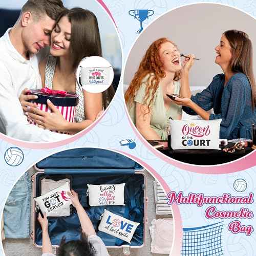 R HORSE 9Pcs Sport Makeup Bag Gifts for Women Girls, Ladies Sport Cosmetic Bags Sport Accessories Canvas Toiletry Bag Makeup Pouch Organizer Women Player Gift for Mother¡¯s Day Birthday