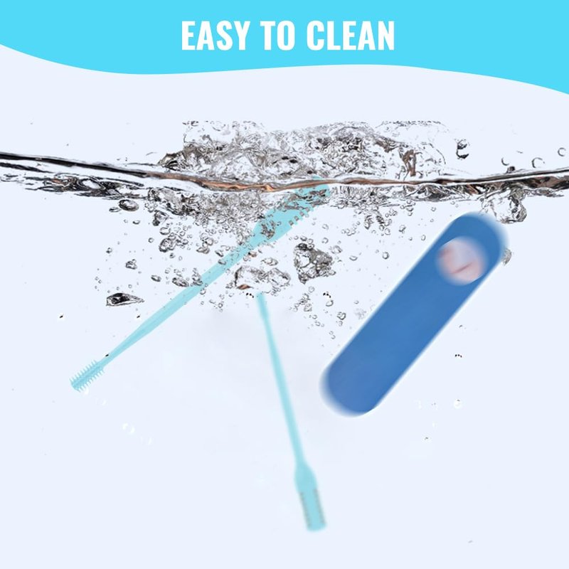 2-in-1 Nasal Hair Cutter, 2025 New Double Sided Nose Hair Knife, Portable Nostril Hair Remover Tool, 360° Rotating Nose Hair Trimmer with Ear Picker for Women and Men (Blue, 3 PCS)