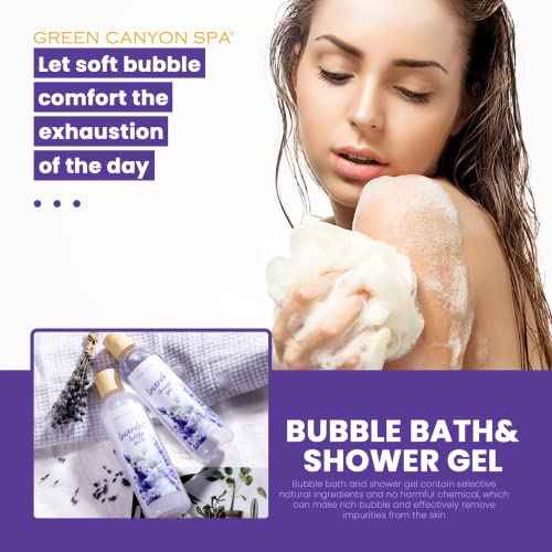 Green Canyon Spa Gift Baskets for Women 11pcs Lavender Bath Gift Sets with Body Lotion,Essential Oil,Spa Gifts for Women,Mothers Day Gift Sets for Her,Bath Sets for Her Gifts