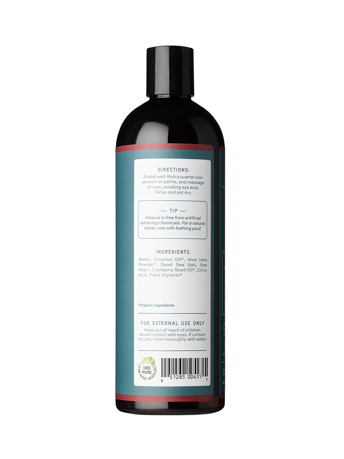 Aleavia Body Cleanse - Organic Prebiotic Body Wash with Essential Oils | Cranberry Scent, 16 Oz