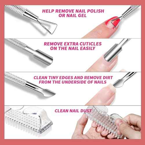 FANDAMEI Nail Polish Gel Remover Tools Kit, 10 Pcs Clear Nail Clips, 100ml Nail Polish Remover Bottle, 500 Pcs Remover Cotton Pad, Nail Brush, Cuticle Pusher, Cuticle Peeler, Nail File, Buffer Block