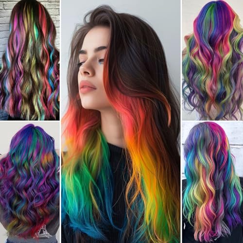 20 PCS Red Hair Extensions Clip in - 22 Inch Colored Hair for Women Girls Kids - Perfect for Parties, Cosplay, Halloween