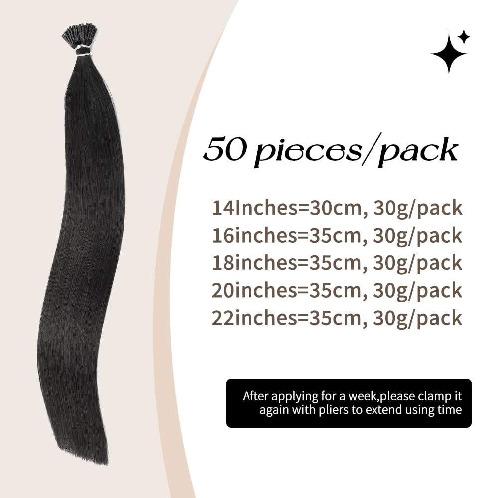 Boymia I Tip Hair Extensions 22 Inch #613 Golden Blonde Invisible Straight Hair Extensions Silky