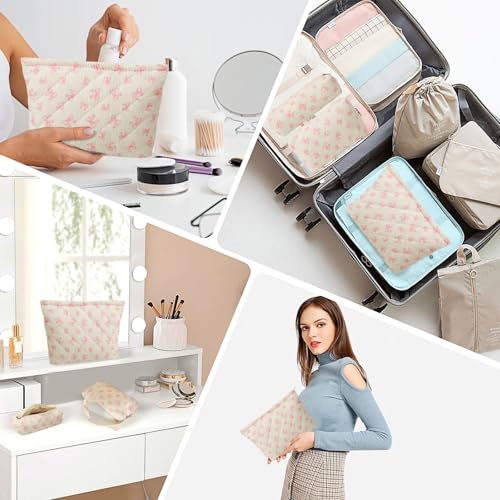 LYDZTION Makeup Bag Cosmetic Bag for Women,1Pcs Large Capacity Makeup Bags and 1Pcs Pencil Case Makeup Brushes Storage Bag Travel Toiletry Bag Organizer