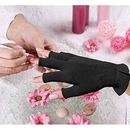MIG4U 3 Pairs Fingerless Moisturizing Gloves, Half Finger Touchscreen Beauty Glove for Eczema, SPA, Dry Hands, Skin Treatment, Summer Sun UV Protection (S/M, Black-3pairs)
