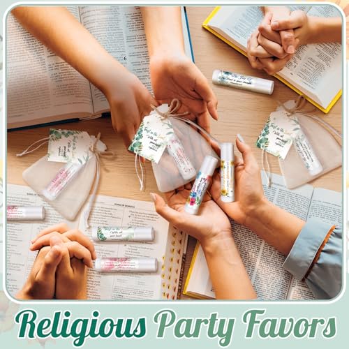 100 Set Christian Religious Gift Bulk Lip Balm for Women Christian Church Party Favor Bulk Bible Verse Lip Balm with Scripture Christmas Inspirational Gift for Coworker Staff Employee