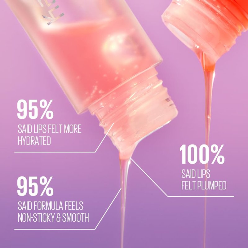 Kaja Juicy Glass Lip Plumping Oil | 01 Rose Hip Spritz | Hydrating, Feel Plumped and Lightweight with Vitamin Tree Fruit Oil, Vegan, Cruelty-Free, Clear Tint Stain Shine Gloss Plumper