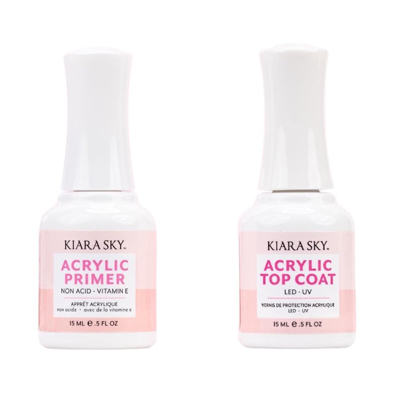 KIARA SKY Acrylic Primer & Top Coat Duo - Long-Lasting Nail Enhancement Set