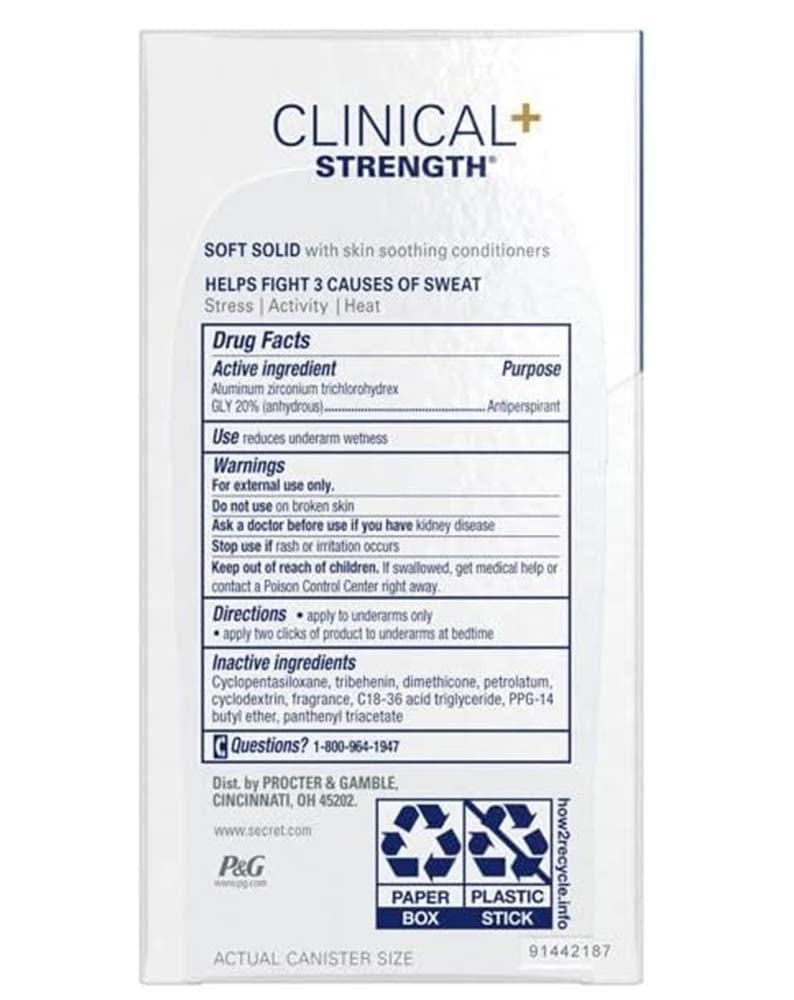 Secret Clinical Strength Anti-Perspirant Deodorant Soft Solid, Light & Fresh Scent 1.60 oz (Pack of 3)