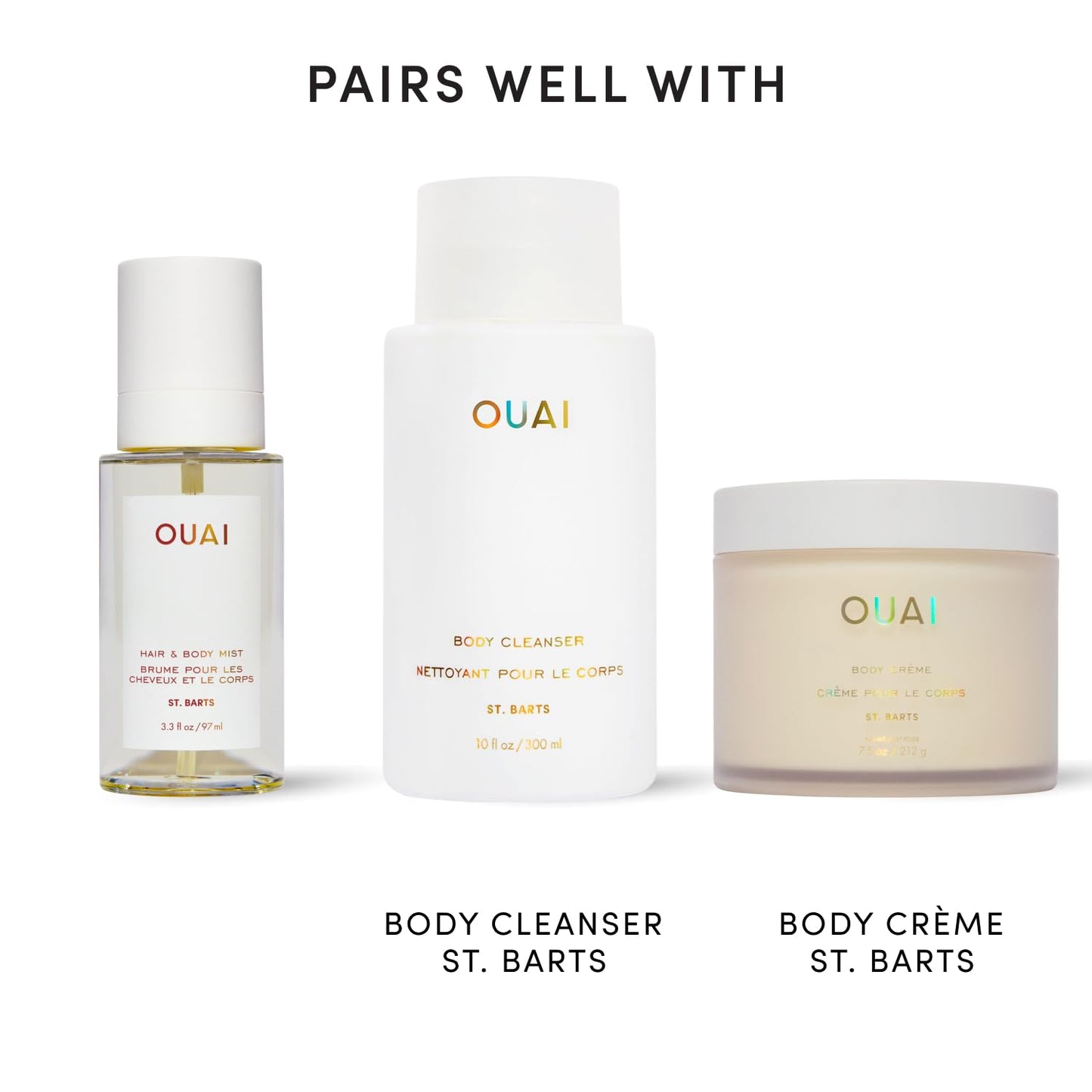OUAI St. Barts Hair and Body Mist - Tropical-Scented Hair Perfume and Body Spray - Notes of Dragonfruit, Orange Blossom, Tuberose & Musk (8 Fl Oz)