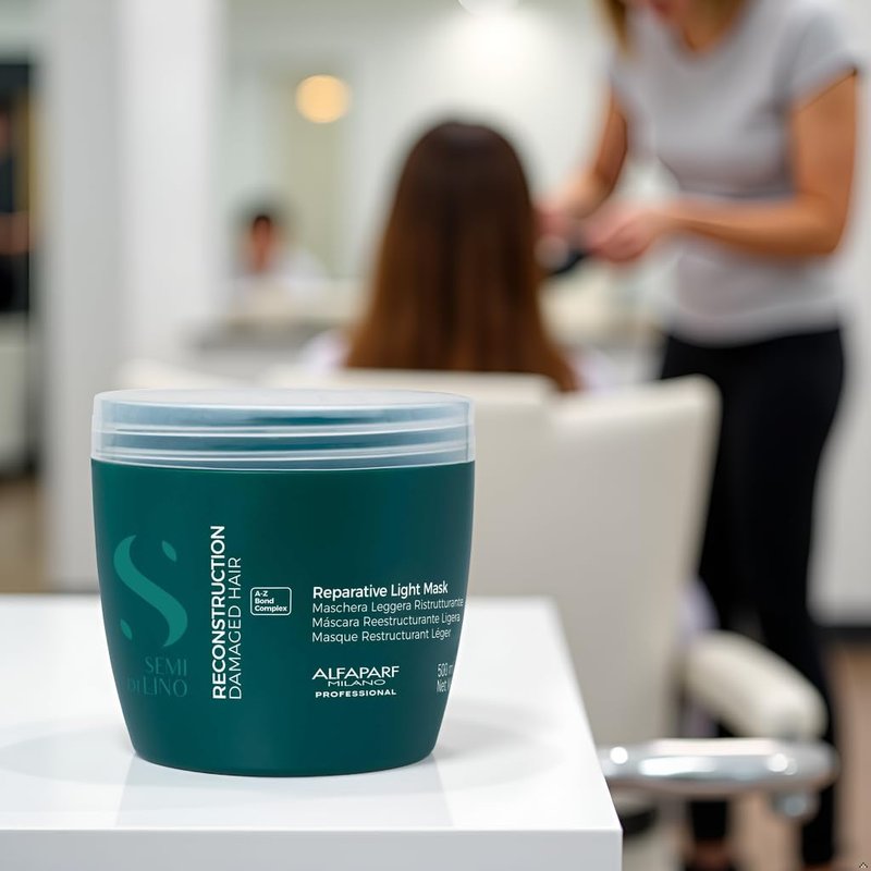 ALFAPARF MILANO Semi di Lino Reconstruction Light Bond Repair Hair Mask for Damaged Hair - Fine Hair - Hair Repair - Restructures, Strengthens - Color Safe - Deep Conditioner - Vegan (17.2 oz)