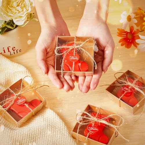 Maxcheck 50 Sets Christmas Bar Soap Gift Set Christmas Handmade Soaps Tree Socks Gingerbread Snowflakes Body Soaps with Exquisite Box Christmas Stocking Stuffers Gifts for Guests (Christmas Socks)