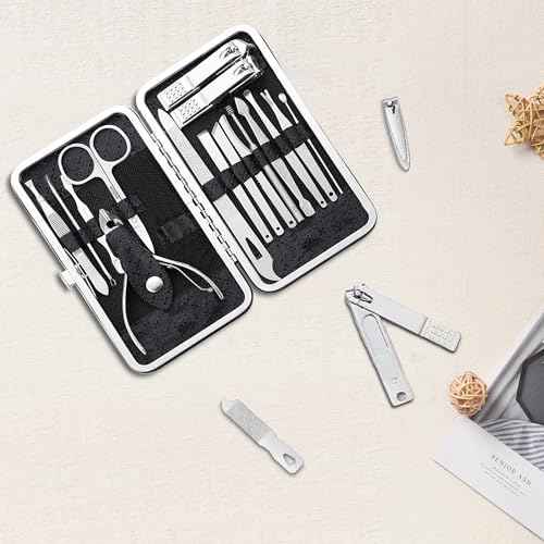 Nail Clippers Set Fingernail and Toenail Clipper Cutters,Manicure Pedicure Kit 18 Pieces Stainless Steel Professional Grooming Kits