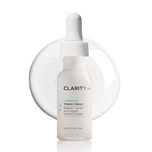 ClarityRx C-Results Vitamin C Brightening Face Serum, Natural Plant-Based Anti-Aging Facial Treatment for Dark Spots & Acne Scars (1 fl oz)