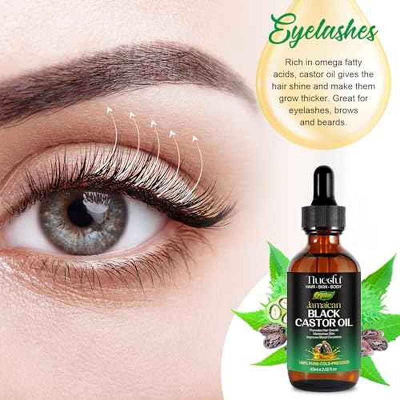 Tiuedu Jamaican Black Castor Oil for Hair Growth,Thicker Eyelashes & Eyebrows,Castor Oil for Hair,Face,Body & Skin,100% Pure Cold Pressed Black Castor Oil,Hair Nourishing Oil,Massage Oils