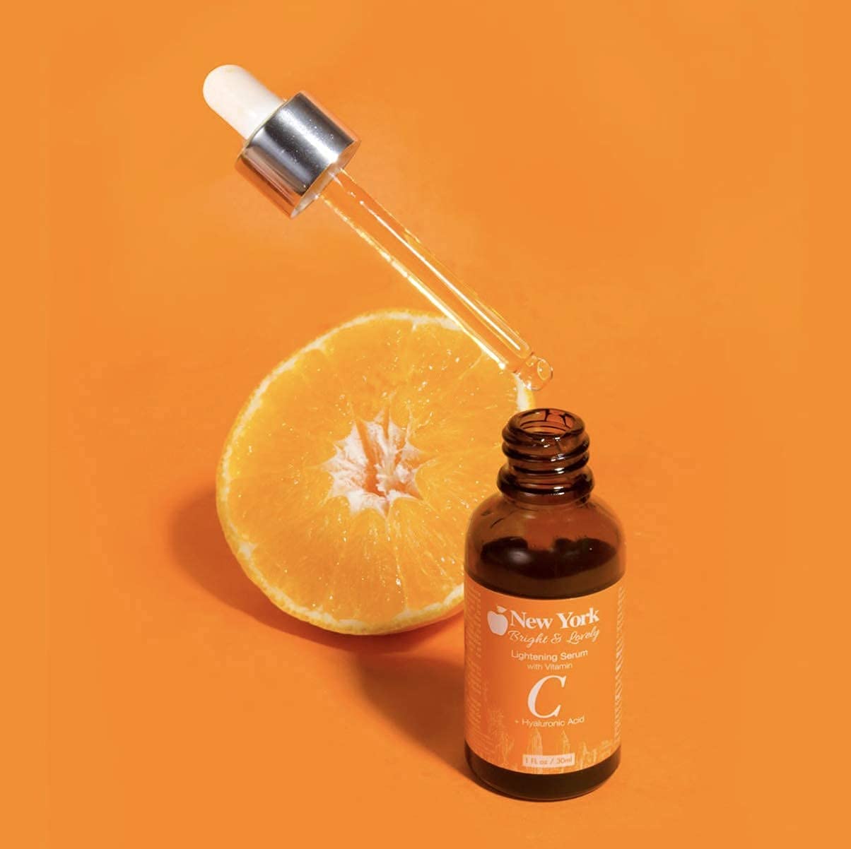 New York Bright & Lovely, Hyaluronic Acid Serum for Face | 1 Fl oz / 30 ml | Anti Aging, Anti Wrinkle, Spotless Treatment, Advanced Formula, with Vitamin C, For Women and Men