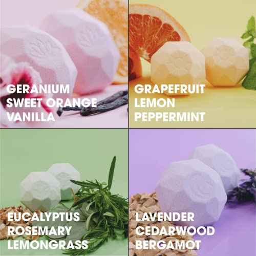 Organic Shower Steamers Aromatherapy - 8 XL Natural Shower Bombs, Essential Oil Shower Steamer Gift Set, Relaxation Gifts Women, Shower Melts Tabs, Stress Relief Scents, Unique Self Care Box
