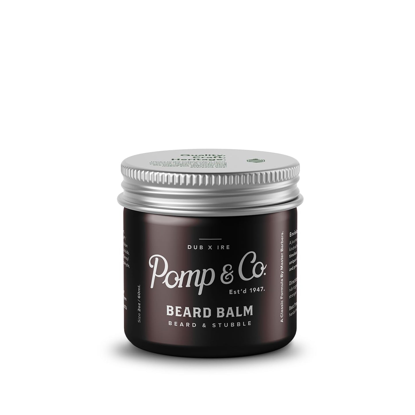 Pomp & Co Beard Balm, Non Greasy Beard Balm For Men Softens and Moisturises Your Beard, Non-Shine Matte Finish 60ml