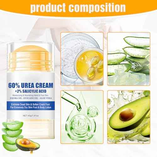 60% Urea Hydrating and Anti-Cracking Foot Cream, 2025 Upgraded Moisturising and Relieves Cracking and Dryness Foot Cream, Foot Lotion Heel Stick Repairs and Hydrates Dry and Cracked Feet and Hand (2)