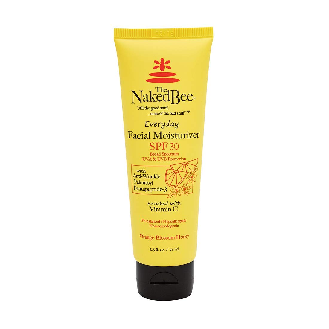 Naked Bee Vitamin C Facial Moisturizer SPF 30 - Orange Blossom | 2.5 Oz (Pack of 2)